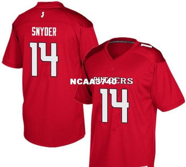 

women rutgers scarlet knight snyder #14 ladies real full embroidery college football jersey size s-4xl or custom any name or number jersey, Black;red