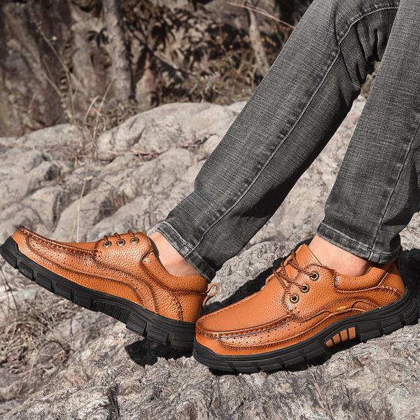 

men's shoes fall low to help outdoor men's casual shoes big head non-slip tooling sports hiking, Black