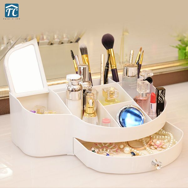 

cosmetic storage box makeup drawer mirror lipstick skin care european deskbrush container sundries mobile phone dressing