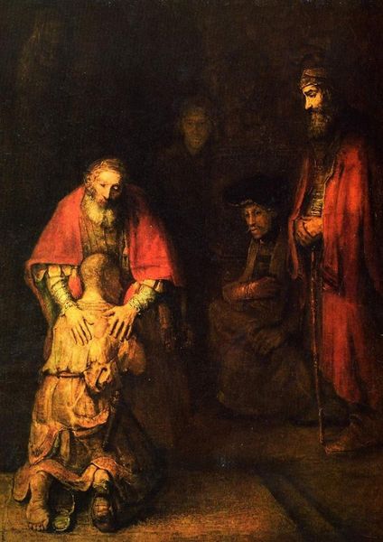 

rembrandt: the return of the prodigal son silk poster decorative painting 24x36inch