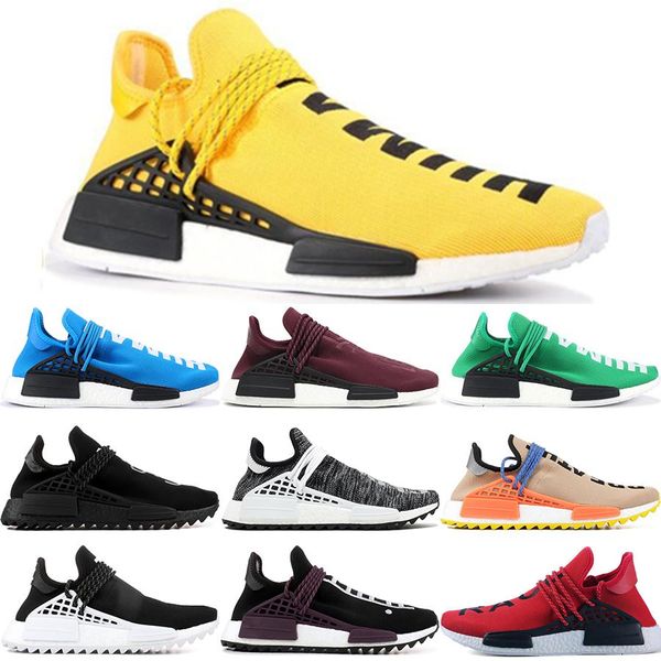 

new pharrell williams human race nmd men women casual shoes black white grey nmds primeknit pk runner xr1 r1 r2 sneakers us5-12, White;red