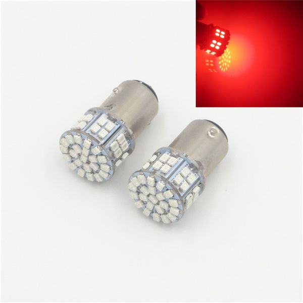 

2pcs s25 1157 bay15d p21/5w turn signal backup car rv tail sbrake light 50 smd led bulb red