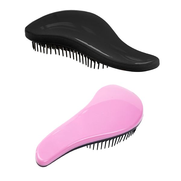 

2 pack hair brush detangling comb shower hair brush salon styling hair comb, black and pink, Silver