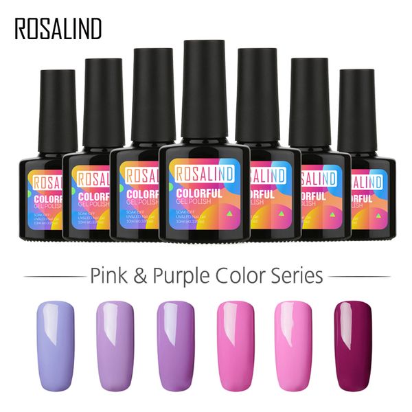 

rosalind gel 1s 10ml purple pink and green colors series nail polish semi permanent gel varnish uv glitter manicure nail art