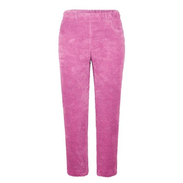 

cony hair casual paneled pants women's thick plush pants household indoor solid loose plush women's, White;red