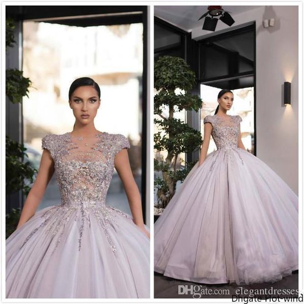 

cap sleeves lace arabic evening dresses sheer neck beaded tulle prom dresses formal party bridesmaid pageant gowns vestidos de festa, Black;red