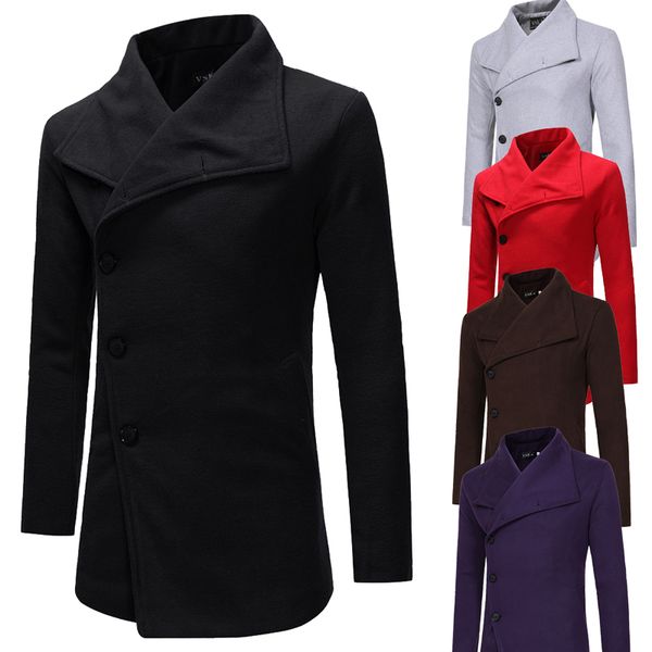 

новый сингл стиля однобортного диагональной планки мужчины вскользь тонкие шорты шерсти ветровки, Black