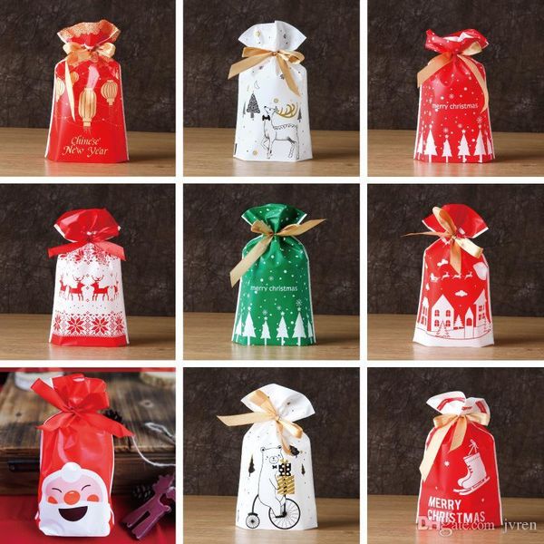 

christmas drawstring bags party favour cookies sweet candy gift stocking packing baking bag 23 x 15cm 50pcs lot