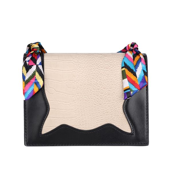

women shoulder bags female leather simple messenger bag scarf colorful handbag small square bag ladies flap crossbody tote