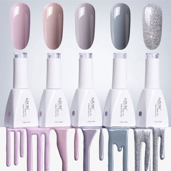 

nail gel beauty polish set uv semi permanent varnish art manicure polishes est nude color series, Red;pink