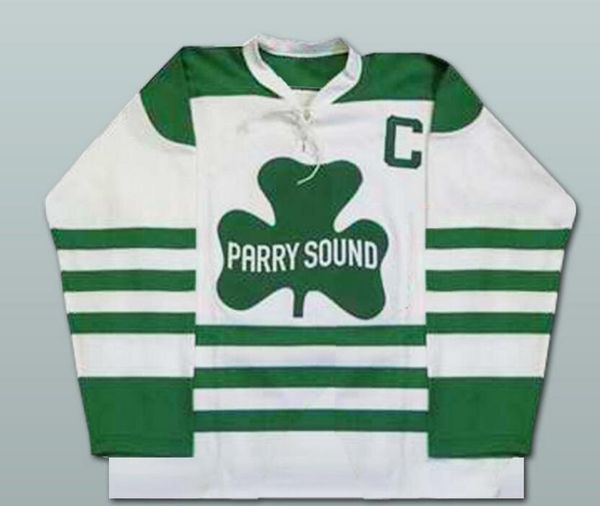 Homens Vintage #2 Bobby Orr Parry Sound Shamrocks Hockey Jersey personalizado qualquer número de nome