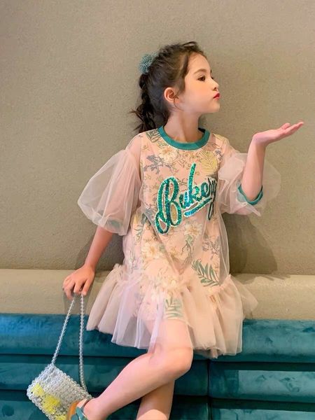 

Розничная продажа 2020 девушка кружева блестками платья дети принцесса тюль платье весна лето детская одежда