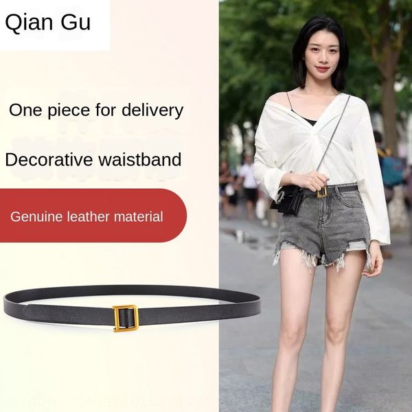 

belt women's fine leather with skirt all-match decorative suit jeans coat coat sweater ins style jeans belt, Black;brown