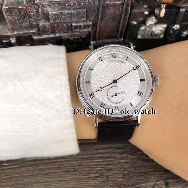 

2019 new classique heritage автоматические мужские часы 5907bb / 12/984 серебряный корпус с белым циферблатом черный кожаный ремешок высоког, Slivery;brown