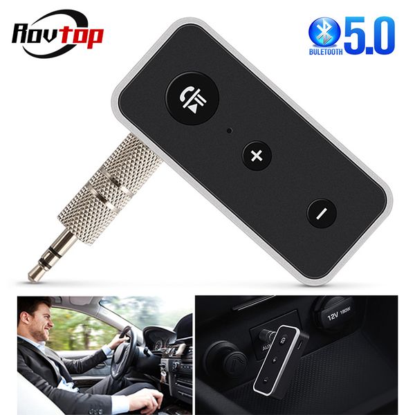 

bluetooth 5.0 car kit 3.5mm jack aux stereo audio music wireless handsbluetooth adapter receiver for speaker headphone