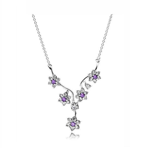 

new 2018 new 100% 925 sterling silver charm necklace elegant temperament fit diy bead chain suitable girl gift jewelry 590519acz