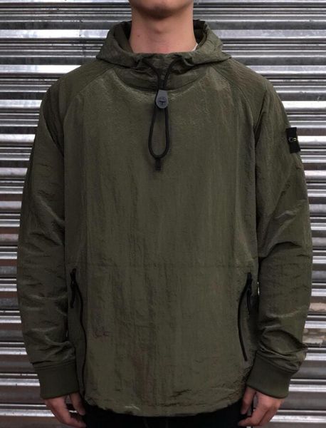 

new men's jacket metal nylon jacket functional mesh lined hooded trench men coat, Black;brown