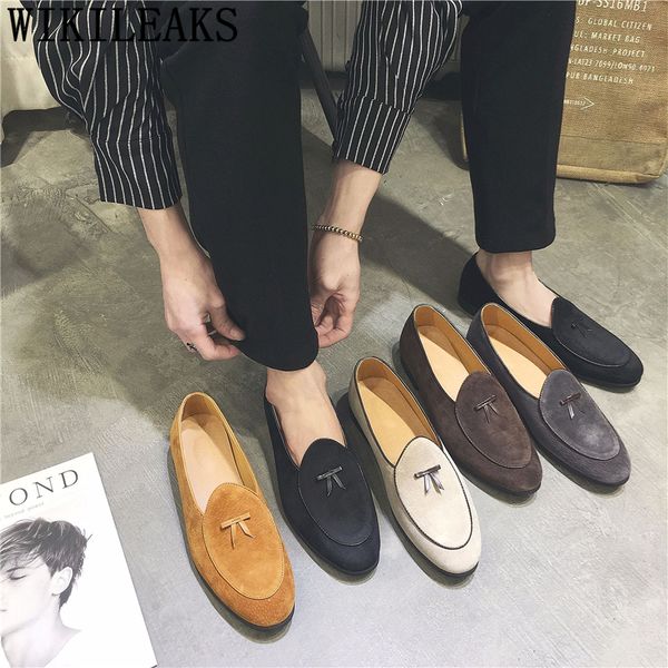 

leather shoes men dress formal shoes men classic loafers coiffeur italian sepatu slip on pria zapatos de hombre bona, Black