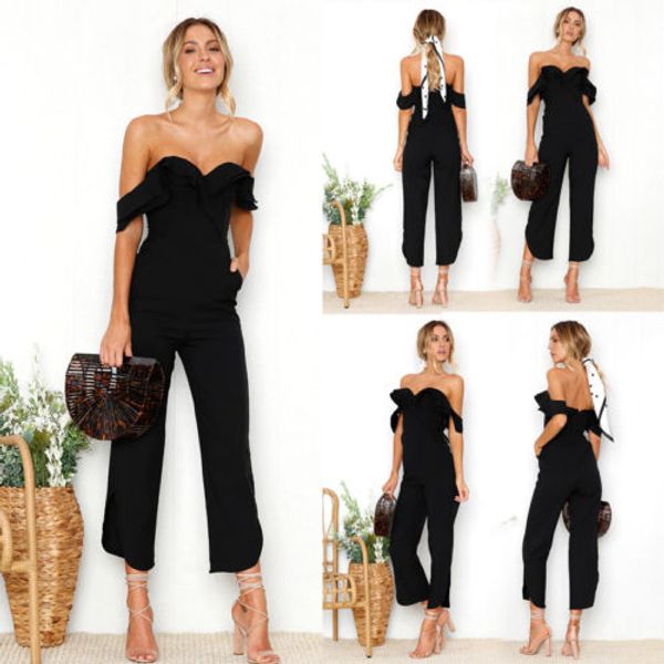 

женские женские комбинезоны с длинным рукавом комбинезон с длинным рукавом с длинным рукавом клубная одежда 2019 новое в модной летней одежд, Black;white