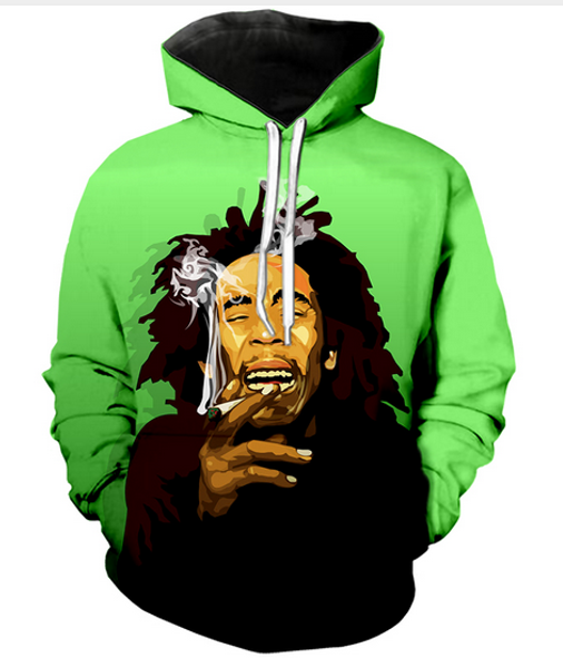 

out fashion streetwear 3d hd print casual bob marley hoodies sweatshirts men women hoodie jacket coat lms08, Black