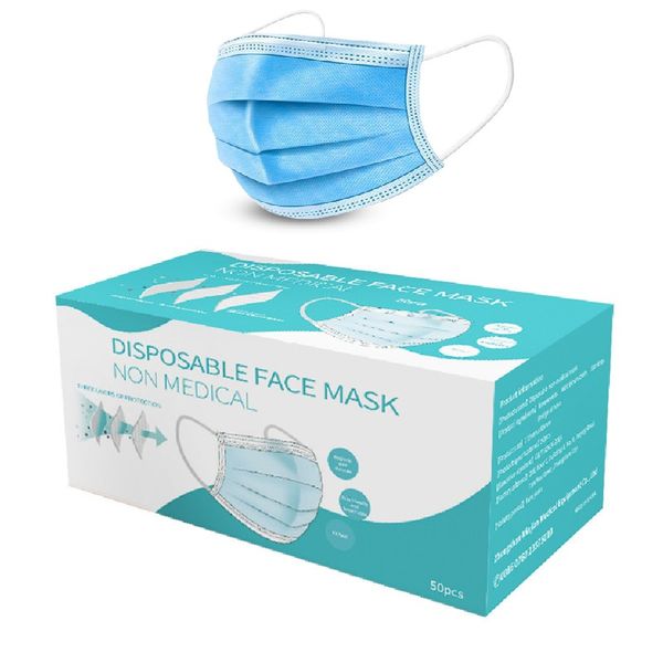 

Оптовая одноразовая маска для лица 500шт маска Маска фильтр 3 слоя нетканая ткань расплав-выдувная ткань маски защитный месяц маска