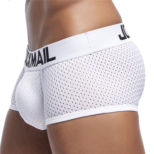

breathable mesh silk mesh men's boxer four corner underwear mens quick dry boxer, Black;white