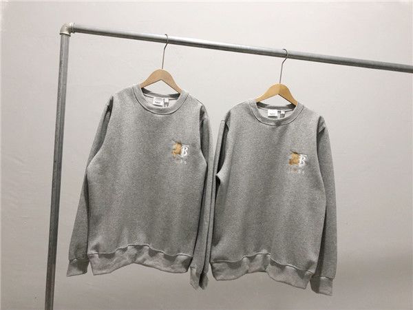 

19aw luxurious brands design bbr badge 1856 embroiderd grey sweaters pullovers hoodies men women streetwear sweatshirt outdoor jackets, Blue;black