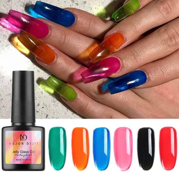 

8ml jelly nails jellies glass candy nails summer attribute translucent neon color uv nail gel soak off gel polish