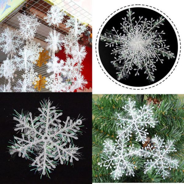 

3pcs set 3d white snowflake christmas ornaments xmas tree hanging decoration