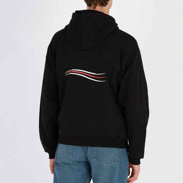 

ba classic logo wave print hoodies sweatshirt spring autumn street skateboard casual warm pullover hooded sport sweater hoodies hfymwy072, Black