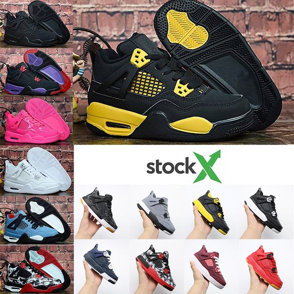 

мужчины 4 детская одежда обувь sbasketball обувь детская спортивная обувь открытый чикаго горячий пунш travis 4s scotts boy девушки дорогие, Black