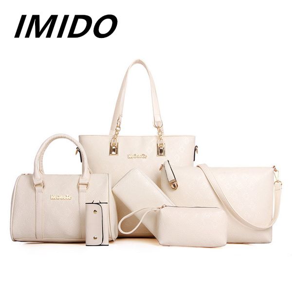 

imido 2019 summer trend leisure shopping fashion embossing high capacity six pieces suit ms. portable shoulder diagonal package
