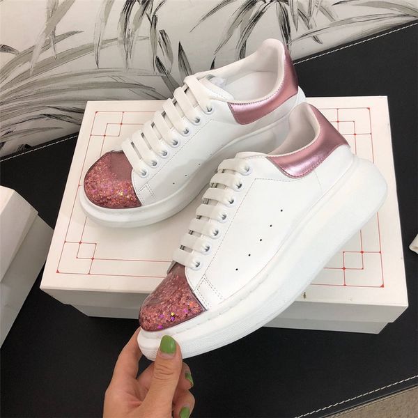 

многокрасочные блестки шнуровке кроссовок платформы досуг роскошь дизайнерские мужчин женщин моды старинные обувь высокого качества на заказ, Black