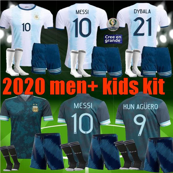 

2020 2021 men kid argentina occer port jer ey 2019 home away maria aguero higuain 19 20 me i dybala boy kit football hirt, Black;yellow