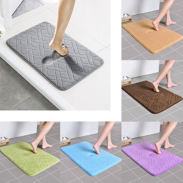 

3pcs/lot flannel bath mat memory foam thickened foot rug home water absorbent bathroom rugs and carpets shower room bath mats