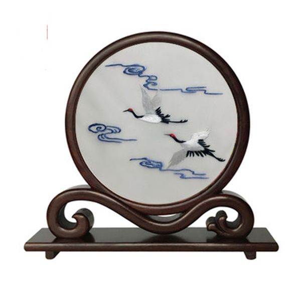 

hand chinese silk embroidery works crafts decorations wenge wooden frame antique office home decor table ornaments wedding birthday gifts