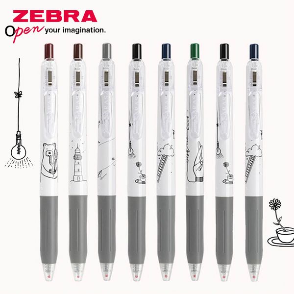 

1pcs zebra jj15bzk limited color gel pen 0.5mm hand-painted comic pattern writing smooth and quick dry gel pen for students