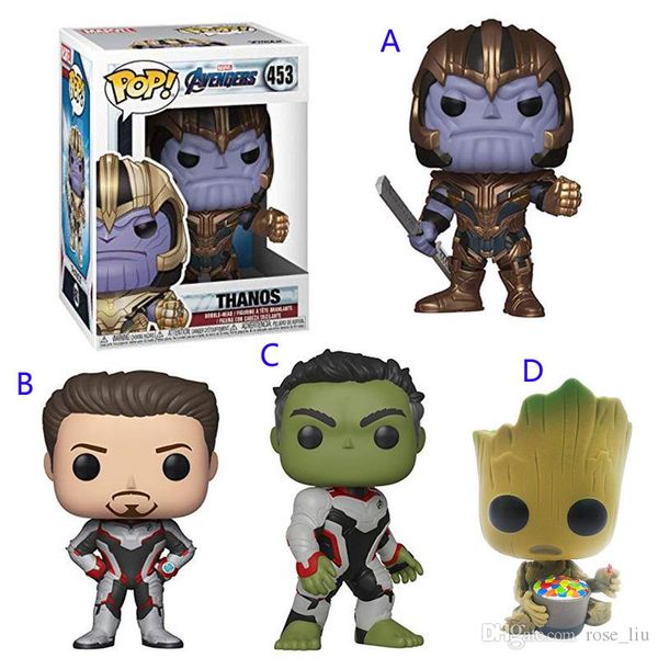 

funko pop avengers: endgame figure doll toys 2019 new kids avengers 4 cartoon thanos iron man hulk groot figure toy