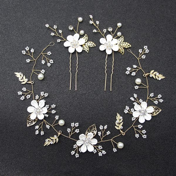 

colour flower powder blue white purple soft chain hair band hair hairpin group combine suit bride hair decorate, Silver