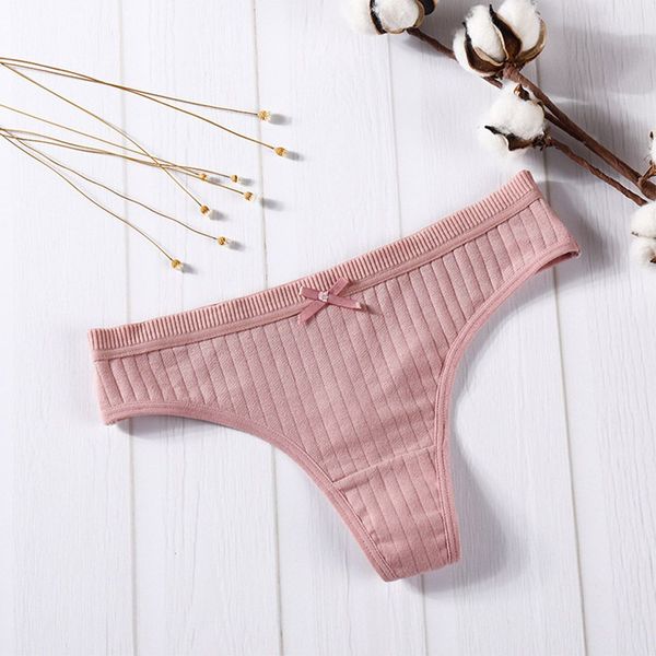 

fashion cotton solid color g string thong low-waist women's panties comfortable seamless panties, White;black