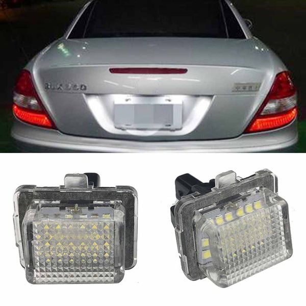 2 Stück weißes Kennzeichen-LED-Licht, fehlerfrei, passend für Mercedes Benz W204 Facelift W207 W216 W218 W212 W221 W231 R231