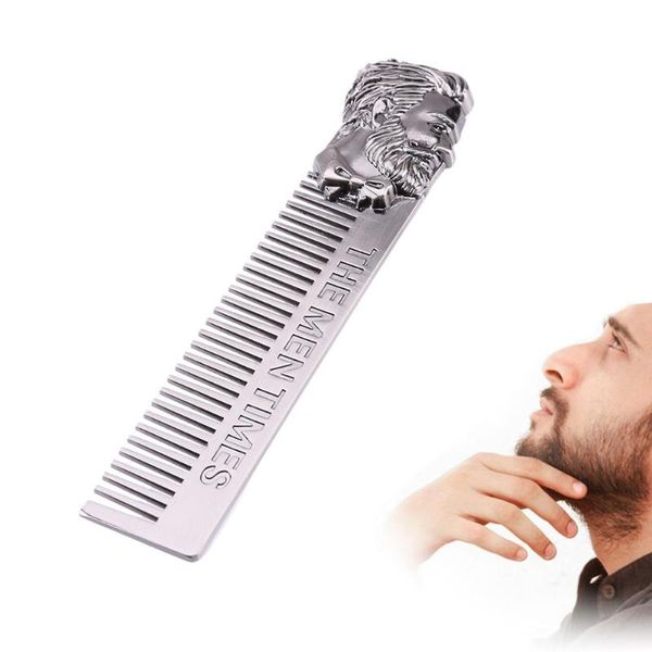 

1pc man silver beard shaping template metal beard comb hair trim salon hairstyling tool hair trim moustache combs