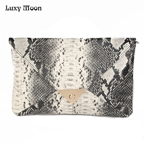 

luxy moon fashion women snake pattern clutch bags envelope purse evening clutch bag with colors elegant pu leather messenger bag