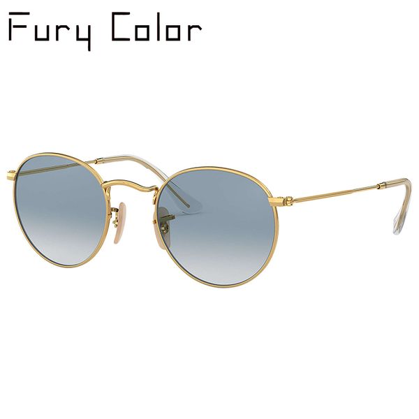 

glass lens retro round luxury design brand metal frame sunglasses men women retro vintage female driving ladies sun glasses 3447, White;black