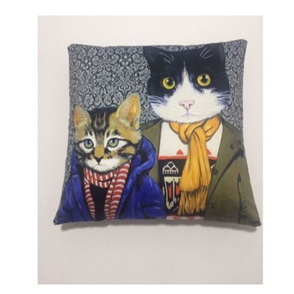 

digital printing decorative pillow cushion case mafia cats