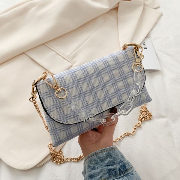 

women bag 2020 new summer fashion designer shoulder messenger bag ladies chain plaid crossbody bags female handbag