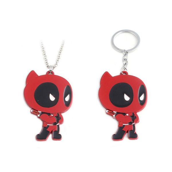 

горячий новый фильм герой deadpool дети брелок симпатичный мультфильм дэдпул рис кукла подвеска женщины мужчины choker брелки keyring, Silver