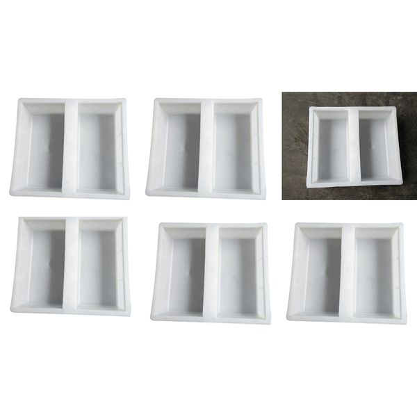 

5pcs driveway paving brick patio concrete slabs path garden walk maker mould