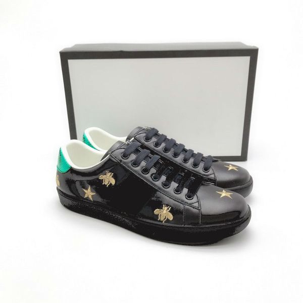 

ace shoes designer shoes strawberry leather casual sneakers embroidery bee,flowers tigers fruit dragon men women sneakers size us5-us13 t05, Black