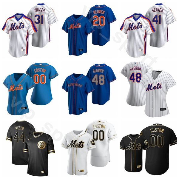 

новый бейсбол мужчины женщины молодежь 5 дэвид райт джерси 14 гил ходжес 41 том сивер 37 кейси стенгель 31 майк пьяцца обычное имя, Blue;black